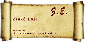 Ziskó Emil névjegykártya